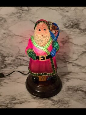 Old World Christmas Very Merry Father Christmas Light Santa 2001 Glass (263)